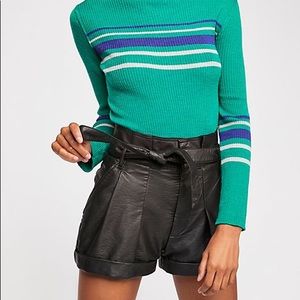 NWOT free people vegan leather shorts